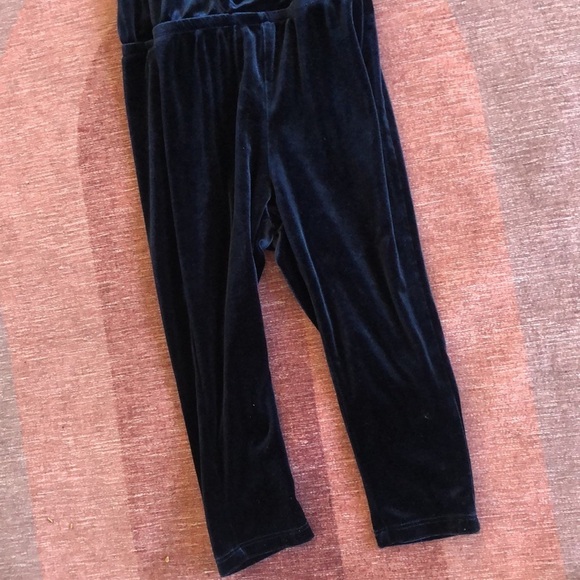 Cat & Jack Royal Blue Velor Ruffled Jumpsuit - Picture 4 of 8